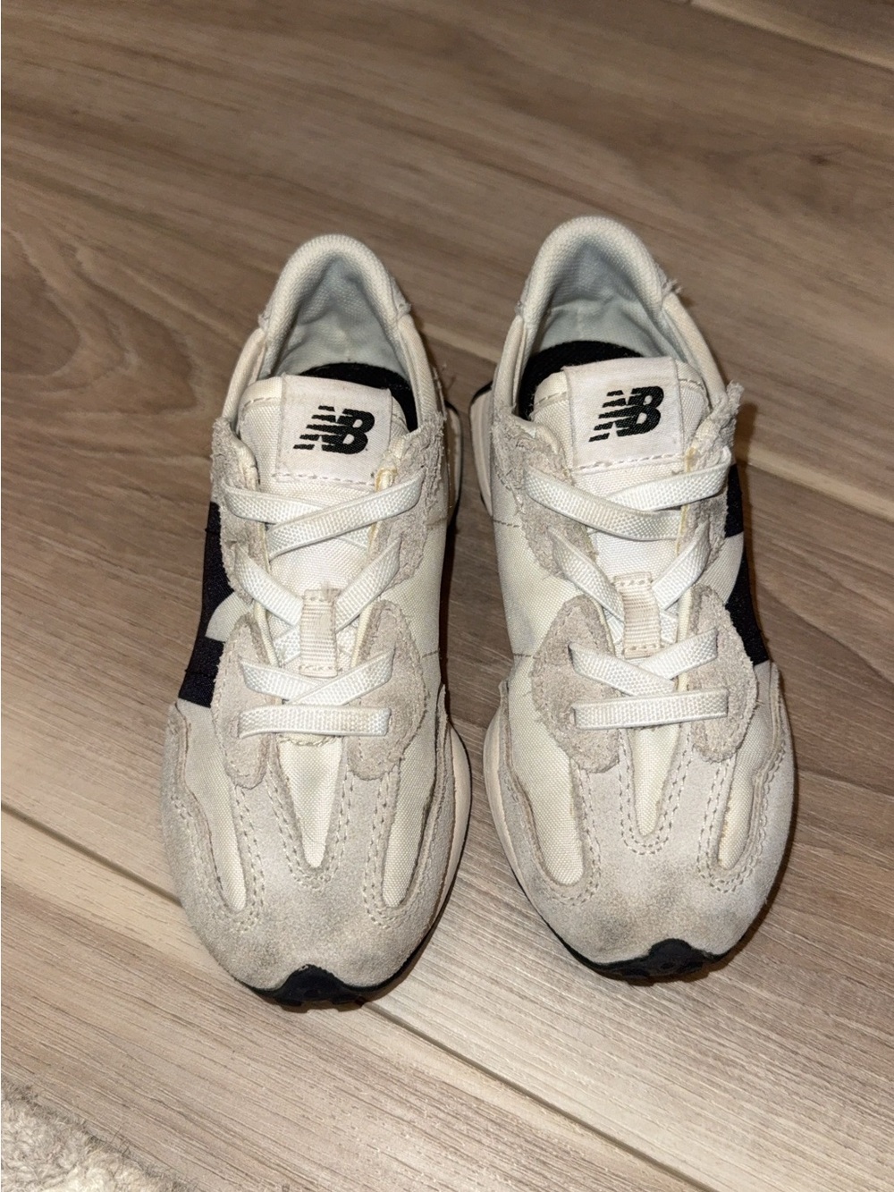 New Balance Kids White and Black Casual Sneakers